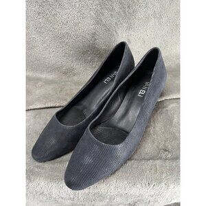 VAN ELI Women’s 7.5  Shoes Navy Suede leather Kitten heel Pumps Almond Toe